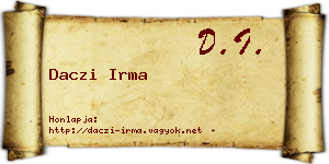 Daczi Irma névjegykártya